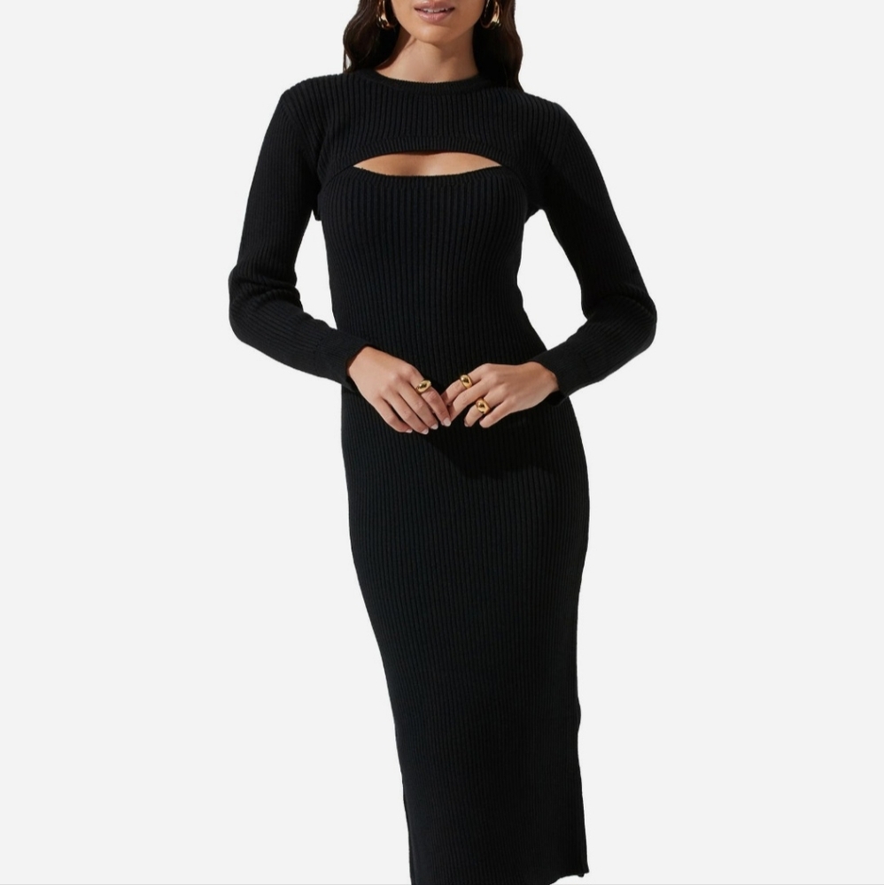 🆕️ASTR the Label Long Sleeve Cutout Sweater Dress